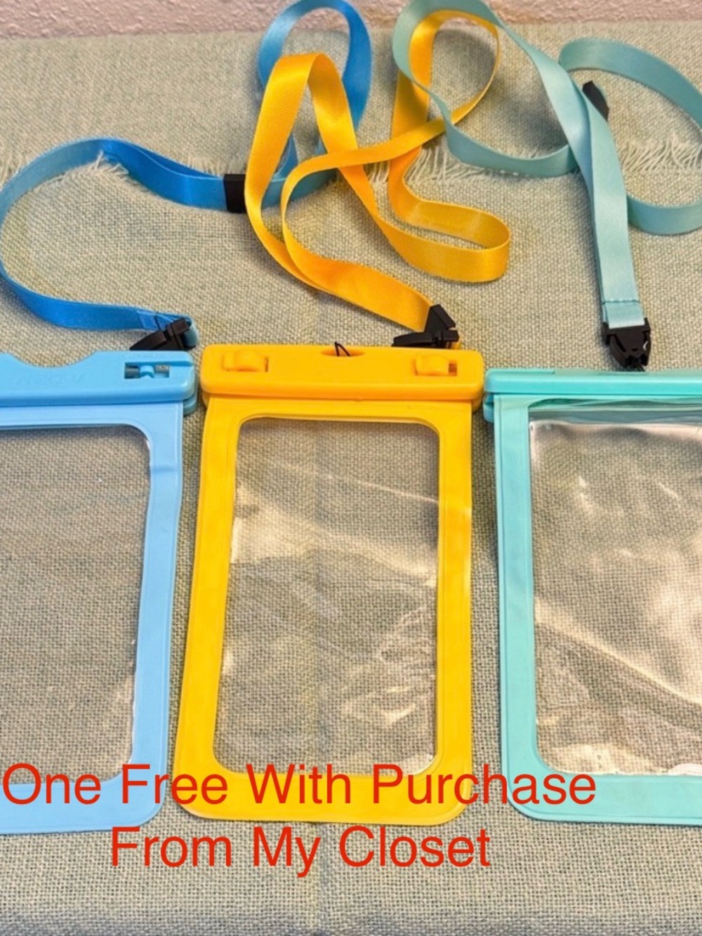 Waterproof Phone Pouch Set - Blue, Yellow, and Aqua